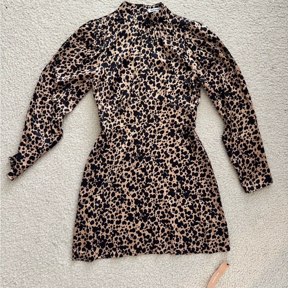 Reformation Samuel Silk Mini Dress NWT - Picture 2 of 9